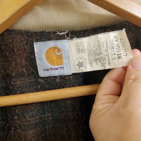 🤩Rare vintage CARHARTT flannel fleece lined canvas jacket size mens XL - Picture 8 of 8